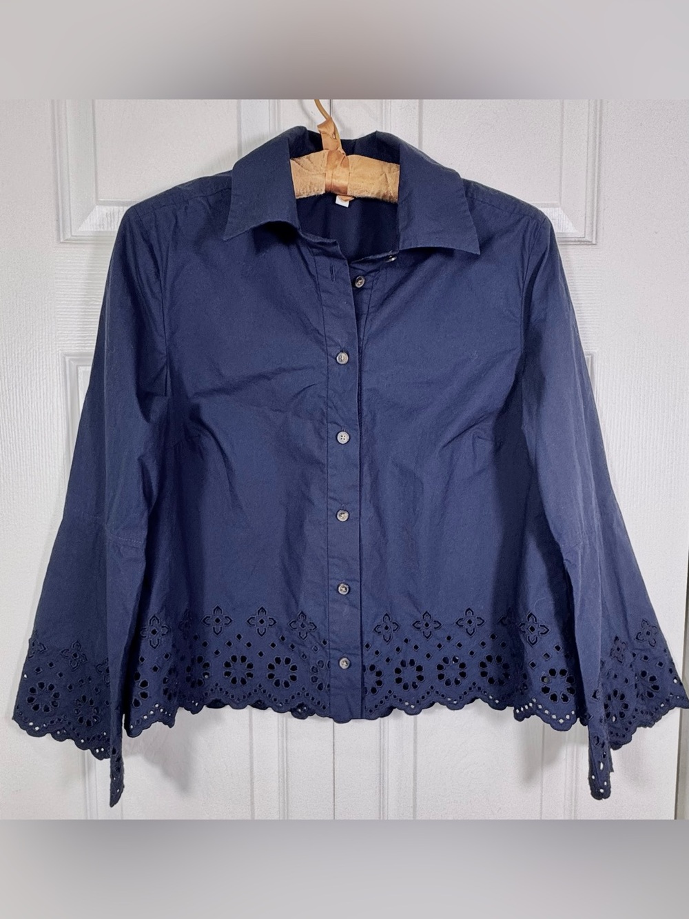 Derek Lam 10 Crosby Eyelet Embroidered Button-Down Shirt Size 2 EUC